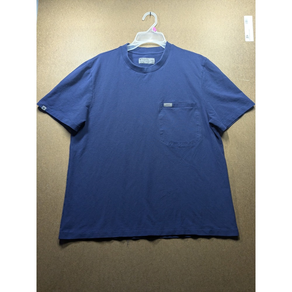 Figs Pro Pima Cotton Pocket Tee Navy Blue Short Sleeve Shirt M23WW1002 Large